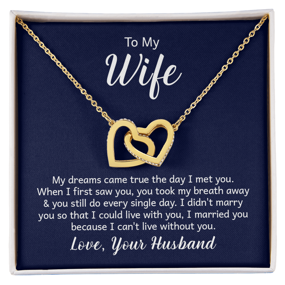 Interlocking Hearts Necklace - To My Wife