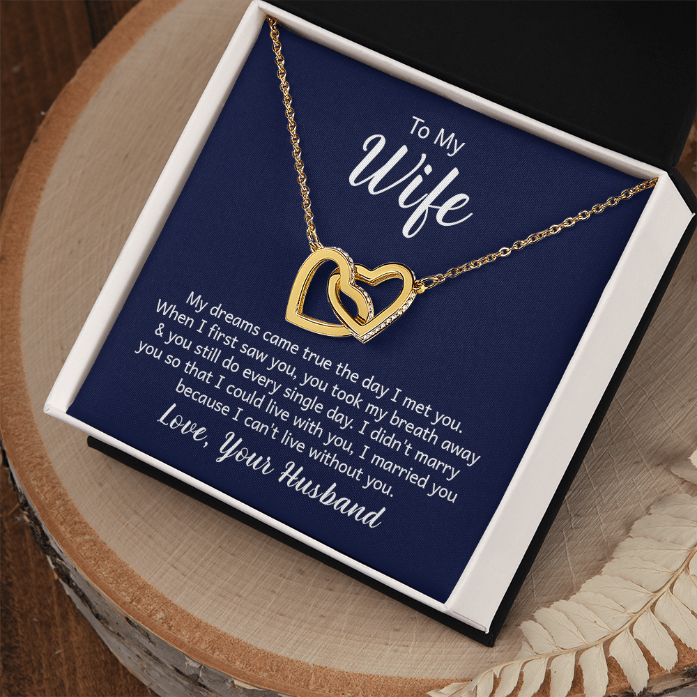 Interlocking Hearts Necklace - To My Wife