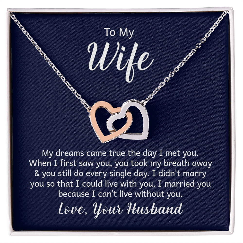 Interlocking Hearts Necklace - To My Wife